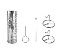 Jooehyer Barbacoa Rolling Grill Basket BBQ Net Tube Grill Basket Grid Open BBQ Grill para Viajes Camping Picnic BBQ Accesorios-A