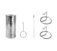 Jooehyer Barbacoa Rolling Grill Basket BBQ Net Tube Grill Basket Grid Open BBQ Grill para Viajes Camping Picnic BBQ Accesorios-B