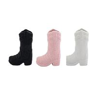 Jooehyer Botas de Vaquero Porta Cerillas con Encendedor Tarro de Cerillas de Cerámica Estilo Bohemio Chimenea Decoraciones de Cocina Mate