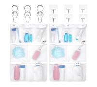 Jooehyer Caddys de Ducha de para Colgar, Organizador de Ducha de Secado Rápido, Bolsa Organizadora de Baño con 7 Bolsillos, Bolsa para Crucero, Paquete de 2