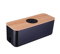 Jooehyer Caja de Almacenamiento de Cables de Madera, Caja de Almacenamiento de Cables de Alimentación, Cargador A Prueba de Polvo, Caja de Almacenamiento para Cables Domésticos B