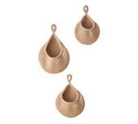 Jooehyer Cestas de Frutas para Colgar en la Pared para Cocina, Paquete de 3 Cestas Tejidas para Colgar Verduras B