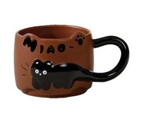 Jooehyer de Cerámica con Forma de Vintage de 380 Ml: de Café Apilada para Desayuno, Uso en Dormitorios, Artículos para Beber en el Hogar, Regalo de Cumpleaños Ideal C