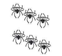 Jooehyer Juego de Anillos para Servilletas de Halloween Servilleta de Halloween con Forma de Araña Broche para Servilleta de Aleación de Metal Terror Negro Araña Negra