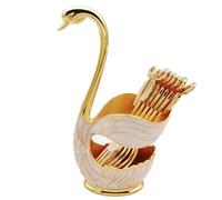 Jooehyer Juego de Cucharas de Postre para Café Estilo Cisne: Soporte para Cucharas de Fruta Estilo Europeo y Vajilla Decorativa para Cenas Sofisticadas B