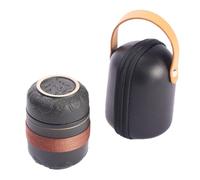 Jooehyer Juego de Té de Cerámica Negra Portátil para Viajes y Uso Doméstico, Tazas de Oficina, Recipiente de Cerámica para Té y Café con Bolsa A