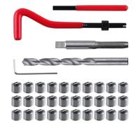 Jooehyer Kit de Reparación de Roscas M8x1.25 de 30 Piezas, Kit de Reparación Métrico con Brocas HSS Roscadas, para Reparación de Automóviles