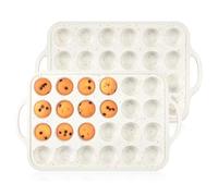 Jooehyer Paquete de 2 Moldes para Mini Muffins, Reforzado, Moldes para Mini Cupcakes, 24 Tazas, Moldes de Silicona para Mini Muffins Antiadherentes con Asa