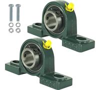 Jooehyer Paquete de 2 Rodamientos de Bolas de Bloque de Almohada Montados UCP205-16 - Rodamientos de Acero para Cojinetes de 1 Pulgada de Diámetro con Base Sólida de Hierro Fundido.