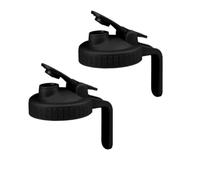 Jooehyer Paquete de 2 Tapas de Tarro de Boca con Tapa Abatible para Tarros de Albañil, Diseño de Tapa Abatible Hermética con Asa, Cubierta de Sellado A Prueba de Fugas, Negro