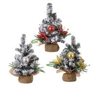 Jooehyer Paquete de 3 Miniárboles de Navidad Artificiales para Mesa, Pequeños Árboles de Navidad de Pino, Decoración para Interiores y Fiestas.