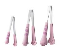 Jooehyer Pinzas para Comida con Forma Garra, Pinzas para Comida con, Pinzas para Barbacoa, Pinzas para Hornear Pan Tipo Sándwich, Utensilios de Cocina de Color Rosa