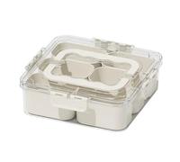 Jooehyer Rejillas Bandeja para Servir Dividida Caja de Almacenamiento Caja Separadora de Condimentos Subformato Portátil Caja de Alimentos para Frutas y Refrigerios para Mantener Frescos A