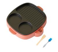 Jooehyer Sartén Eléctrica para Tortillas, Sartén para Barbacoa, Olla Eléctrica Multifunción Antiadherente, Olla Al Vapor para Freír Carne, Enchufe de la UE