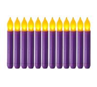 Jooehyer SimulacióN de Luz de Vela LED Sin Llama, Vela de LáGrima de Poste, Luz Decorativa de Flash Amarillo de Concha Colorida de CumpleañOs, PúRpura
