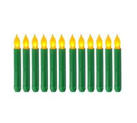 Jooehyer SimulacióN de Luz de Vela LED Sin Llama, Vela de LáGrima de Poste, Luz Decorativa de Flash Amarillo de Concha Colorida de CumpleañOs, Verde