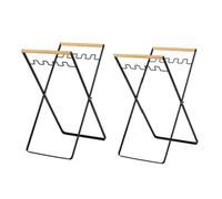 Jooehyer Soporte para Bolsa de Basura con de Madera, Estante de Clasificación de Basura de Cocina Portátil, Contenedor de Basura de Reciclaje Separado para Acampar A