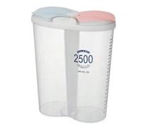 Jooehyer Tanque de Almacenamiento de Granos Tanque de Almacenamiento con Compartimento de Plástico Caja de Almacenamiento Sellada de Alimentos para el Hogar de Cocina, 2 Rejillas