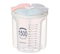 Jooehyer Tanque de Almacenamiento de Granos Tanque de Almacenamiento con Compartimento de Plástico Caja de Almacenamiento Sellada de Alimentos para el Hogar de Cocina, 3 Rejillas