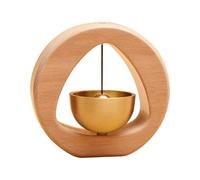 Jooehyer Timbre de Puerta de Dopamina de Latón, Campana de Madera, Carillón de Viento para Entrada, Regalo de Inauguración de la Casa Japonés, Colgante de Entrada en Forma de Triángulo