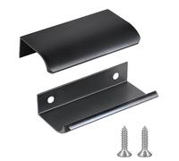 JOOJA Paquete de 10 tiradores de estilo moderno para cajones de muebles, cajones de cocina, color negro, 80 mm