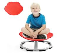 JooKiddie Silla giratoria para niños autistas, silla giratoria sensorial con forma de pata de gato, diseño duradero y antideslizante, entrenamiento de coordinación corporal (rojo)