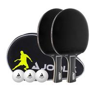 JOOLA Black Duo Pro - Juego de 6 raquetas de ping pong + 3 pelotas de ping pong + funda negra