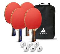 JOOLA Family Advanced Set de Tenis de Mesa con 4 Raquetas de Tenis de Mesa, 6 Pelotas de Tenis de Mesa y Bolsa de Transporte