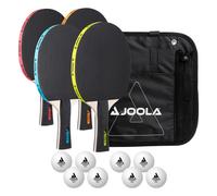 JOOLA Juego Neon de Ping Pong con 4 Raquetas, 8 Pelotas y Bolsa de Transporte