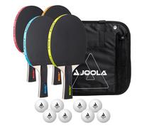 JOOLA Juego Neon de Ping Pong con 4 Raquetas, 8 Pelotas y Bolsa de Transporte