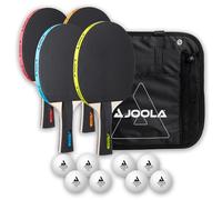 JOOLA Juego Neon de Ping Pong con 4 Raquetas, 8 Pelotas y Bolsa de Transporte