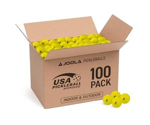 JOOLA Pickleball Primo Balls 3 Estrellas Exteriores e Interiores con certificación USAPA, 26 Gramos, 74 mm de diámetro, Amarillo, 100 Unidades