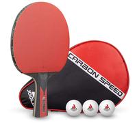 JOOLA Raqueta de Ping Pong Carbon Speed Raqueta de Ping Pong Bolsa de 3 Pelotas
