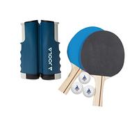 JOOLA Red de Ping Pong retráctil para Cualquier Mesa, Juego de Red portátil de Tenis de Mesa y Poste Que se estira 5.75 pies y Abrazaderas de hasta 2 Pulgadas de Grosor, Juego Opcional de Raqueta y