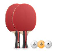 Joola Table Tennis Set Rosskopf 2 Table Tennis Bats + 3 Table Tennis Balls 40 + mm Red/Black, 5-Piece