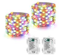 Joomer 2 Pack Luces Arbol Navidad, 5M 50 LED Luces Navidad Exterior Pilas, 8 Modos Cadena LED Decorativa Navidad Decoracion para Arbol de Navidad Casa Habitacion Jardín Partido Fiesta(Multicolor)