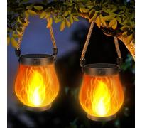 Joomer Guirnalda de luces solares para exteriores, 2 unidades, resistente al agua, para jardín y terraza, decoración navideña (blanco cálido)