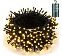 Joomer Luces Navidad Batería, 20M 200 LED Guirnalda Luces Pilas 8 Modos Impermeable Luces LED Cadena con Función de Temporizador para Decoración Bodas Fiesta de Navidad(Blanco Cálido)