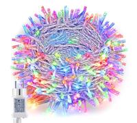 Joomer Luces Navidad Exterior Enchufe, 20M 200LED Guirnalda Luces Arbol Navidad Línea Transparente, 8 Modos Cadena LED Decoracion Navideñas Impermeable para Balcon Jardin Patio, Multicolor