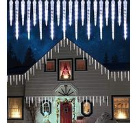 Joomer Luces Navidad Exterior Enchufe, 320 LED 20 Carámbano de Luces, 4M Guirnalda Blancos Con Temporizador Impermeable Para Árbol Decoración Ventanas Alero Jardín