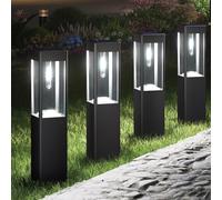 Joomer Luces Solares Exterior Jardin 4 Paquete LED Cuadradas Luces Exterior Solares,Blanca Frío Luz Solar Exterior Jardin Camino Interruptor Automático Para Patio Césped Terraza Entrada