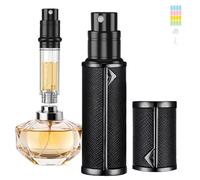 JOOMOKO Atomizador de perfume, botella de viaje de perfume, botella atomizadora de 5 ml, dispensador de perfume portátil, fácil de rellenar, dispensador de colonia para mujeres y hombres (negro)