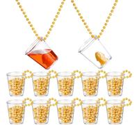 joonnair 12 Vasos de Chupito para Colgar, Vasos de Chupito JGA con Cadena, Vasos Despedida de Soltera(3 cl/30 ml) Para Despedidas de Soltero, Fiestas Temáticas(oro)