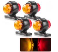 joonnair 4 Lámpara Lateral Advertencia de Doble cara Luz Luces Indicadoras Laterales Luces Laterales Luces LED de Marcador Lateral 12/24V Trailer Lámpara Lateral Luz Roja Amarillo para Caravana de RV