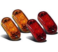 joonnair 4 Lámpara Lateral, Luces LED de Marcador Lateral 12V/24, Luces Laterales, Luces Indicadoras Laterales, Advertencia de Doble Cara Luz para Coche, Camión, Remolque, Caravana (Rojo/Amarillo)
