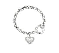 JOOP! brazalete de plata de ley 925 para mujer, con circonita cúbica sintética, 17+3 cm, plata, corazón, Se entrega en estuche de regalo