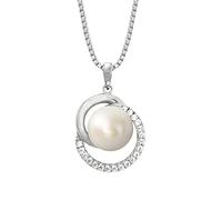 JOOP! Collar de plata de ley 925 para mujer, joya para el cuello, parcialmente con piedras preciosas, plata 925 rodiada, se entrega en una caja de joyería a juego.