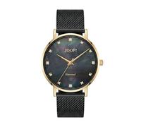JOOP! - Mujer Cuarzo Reloj de Pulsera - Acero Inoxidable Caja en Dorado - Acero Inoxidable Correa en Negro - Resistente al Agua 5 Bar - JOO-W0040
