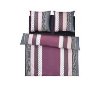 JOOP Nombre del producto: Ropa de cama de satén Cornflower Stripes 2 x 70x90cm / 200x200cm Deep Wine baya