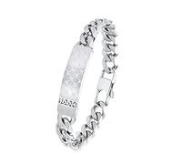 JOOP! Pulsera Ident de acero inoxidable para hombre, 21 cm, color plata, se entrega en caja de regalo de joyería, 2033966